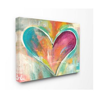 Stupell Home Decor Abstract Textural Heart Canvas Wall Art