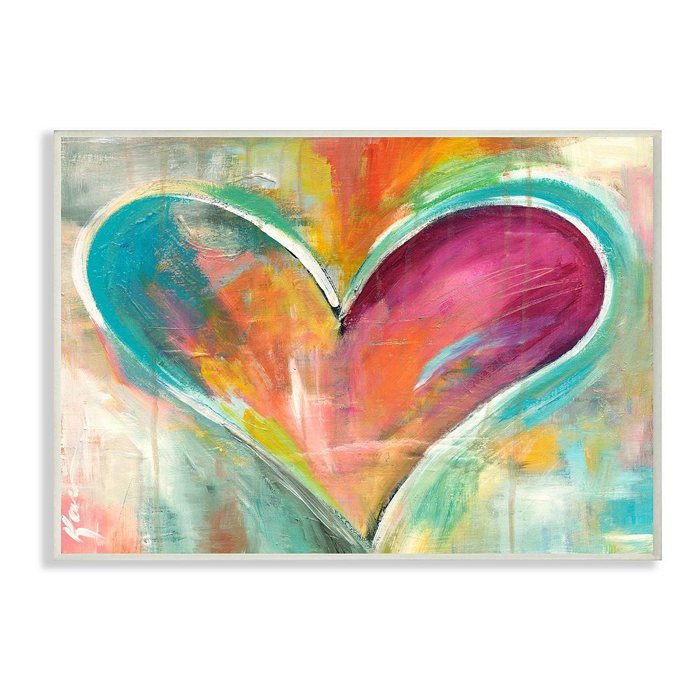 Stupell Home Decor Colorful Heart Plaque Wall Art