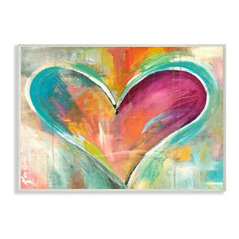 Stupell Home Decor Colorful Heart Plaque Wall Art