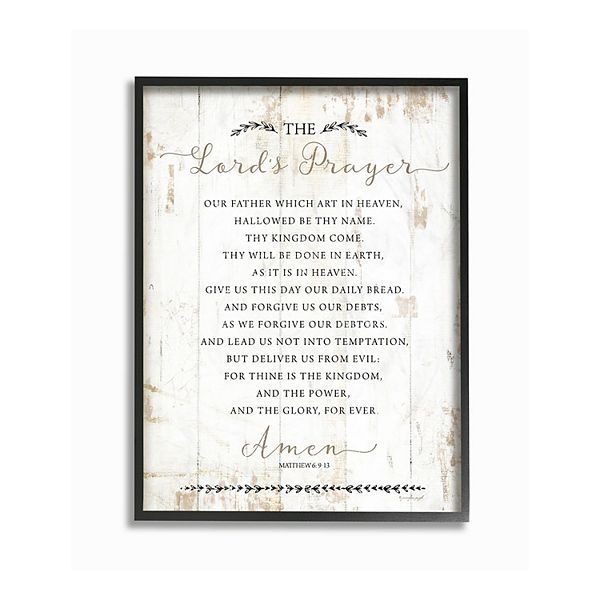 Stupell Home Decor The Lord's Prayer Framed Giclee Texturized Art