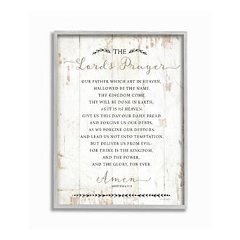 Stupell Home Decor The Lord's Prayer Framed Giclee Texturized Art