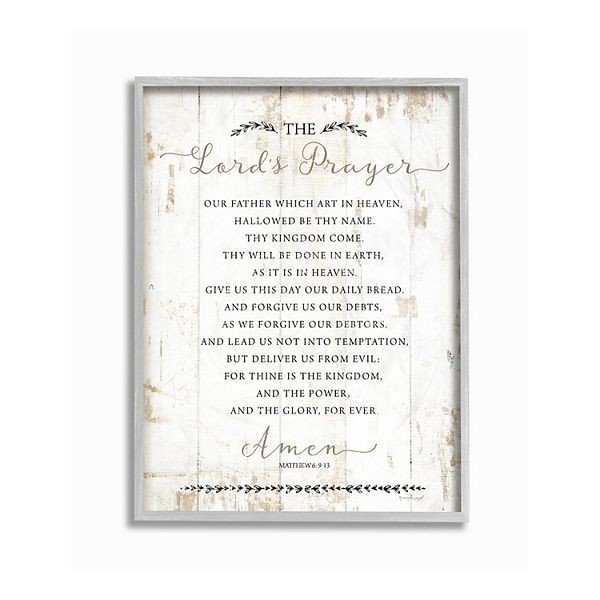 Stupell Home Decor The Lord's Prayer Framed Giclee Texturized Art