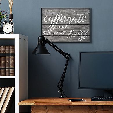 Stupell Home Decor Caffeinate & Hope For The Best Framed Giclee Texturized Art