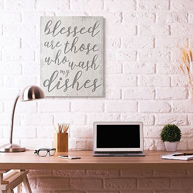 Stupell Home Decor Blessed Who Wash Dishes Canvas Wall Art