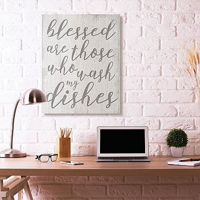 Stupell Home Decor Blessed Who Wash Dishes Canvas Wall Art