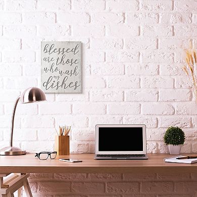Stupell Home Decor Blessed Who Wash Dishes Canvas Wall Art