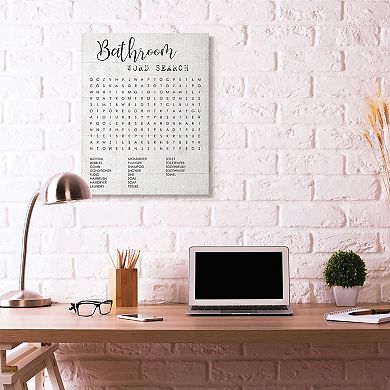 Stupell Home Decor Bathroom Word Search Canvas Wall Art