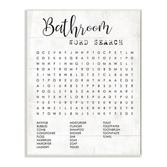 Stupell Home Decor Bathroom Word Search Wall Plaque Art