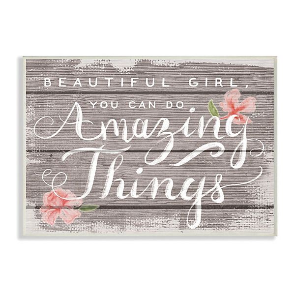 Stupell Home Decor Beautiful Girl Wall Plaque Art