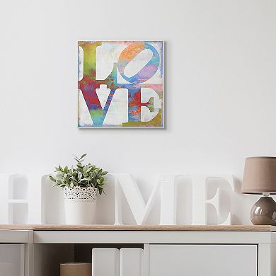 Stupell Home Decor Love Painted Textured Rainbow Wall Plaque Art