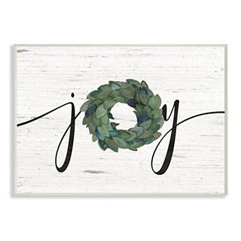Stupell Home Decor Joy Wreath Plaque Wall Art