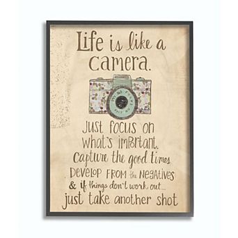 Stupell Home Decor Life Camera Framed Canvas Wall Art