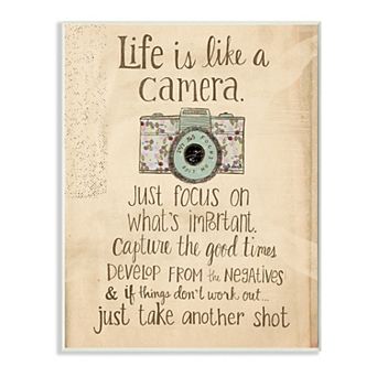 Stupell Home Decor Life Is Like A Camera Wall Plaque Art