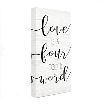 Stupell Home Decor Love Is Four Legged Canvas Wall Art