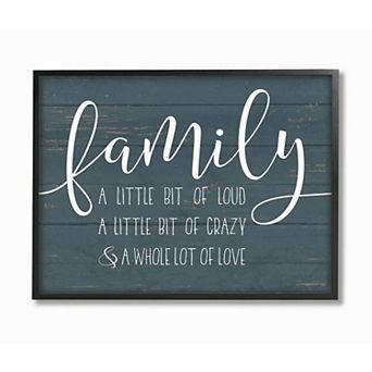 Stupell Home Decor Family Loud Crazy Framed Canvas Wall Art