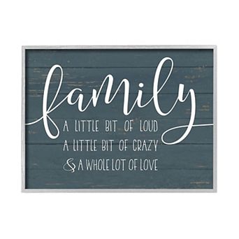 Stupell Home Decor Family Loud Crazy Framed Canvas Wall Art