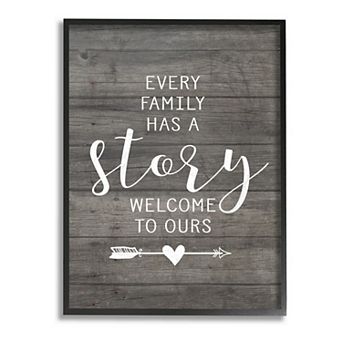 Stupell Home Decor Every Family Has A Story Framed Giclee Texturized Art