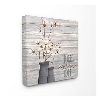 Stupell Home Decor Home Sweet Home Cotton Scene Canvas Wall Art