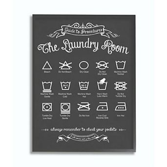 Stupell Home Decor Laundy Icons Framed Canvas Wall Art