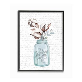Stupell Home Decor Handmade Soap Jar Framed Giclee Texturized Art