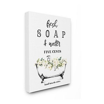 Stupell Home Decor Fresh Soap & Water Bath Tub Canvas Wall Art