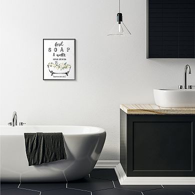 Stupell Home Decor Fresh Soap & Water Bath Tub Framed Giclee Texturized Art