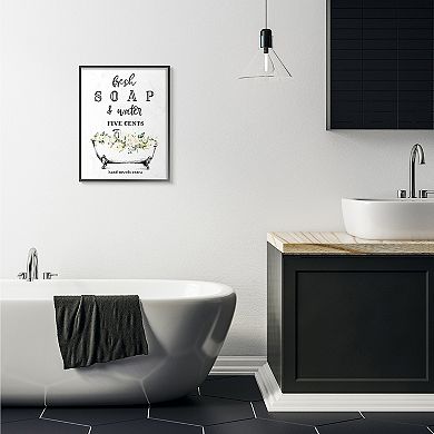 Stupell Home Decor Fresh Soap & Water Bath Tub Framed Giclee Texturized Art