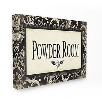 Stupell Home Decor Powder Room Bathroom Stretched Canvas Wall Art