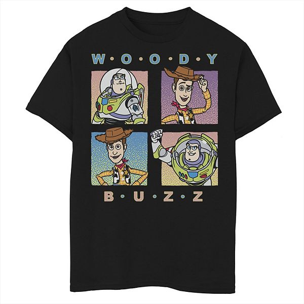 Disney / Pixar's Toy Story Boys 8-20 Woody and Buzz Panel Grid Graphic Tee