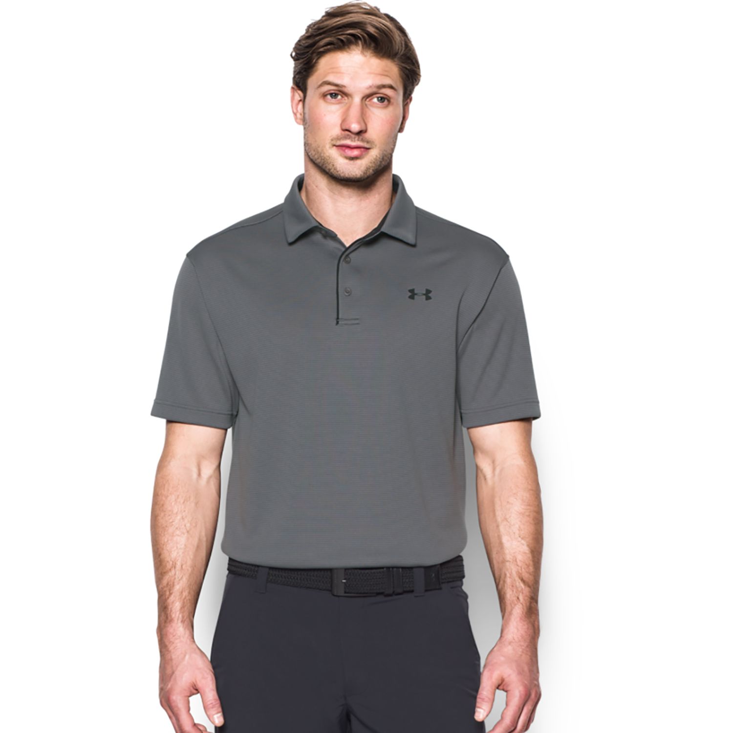 under armour corporate men's graphite tech polo