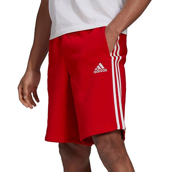 Adidas 3 stripe fleece clearance shorts