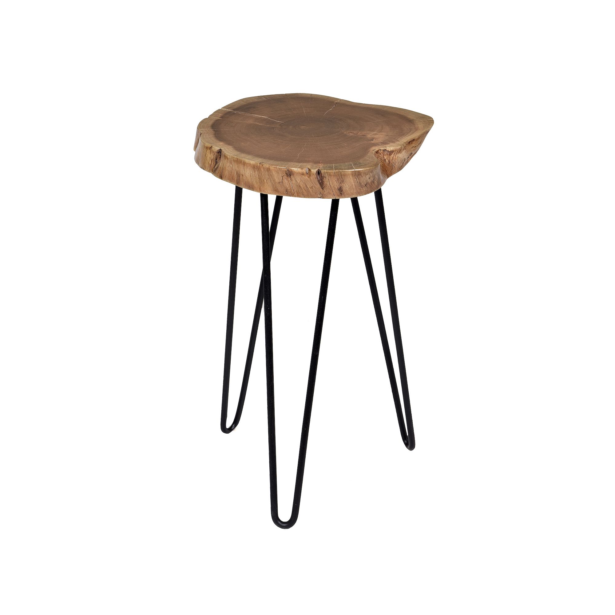 Carolina Living Seti Live Edge Accent Table, Black