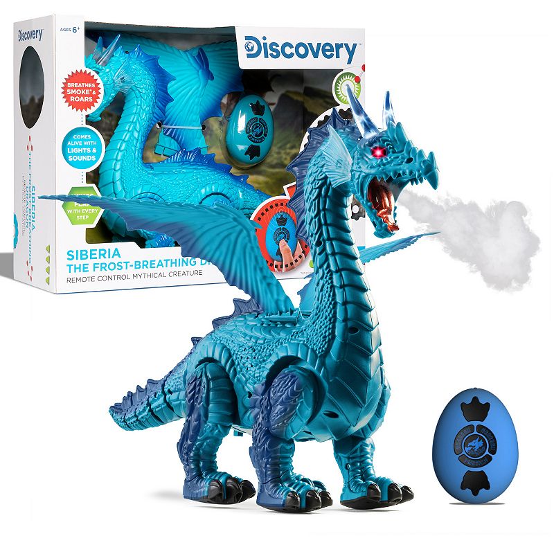 Discovery Kids RC Dragon Smoke Breathing Pet Toy  Infrared Remote-Controlled Walking and Flapping Wings  Light Up Dragon Roars and Growls