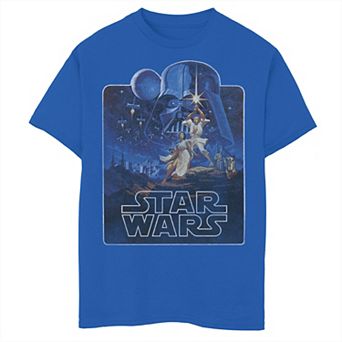 Boys 8-20 Star Wars Epic Classic New Hope Vintage Poster Badge Graphic Tee