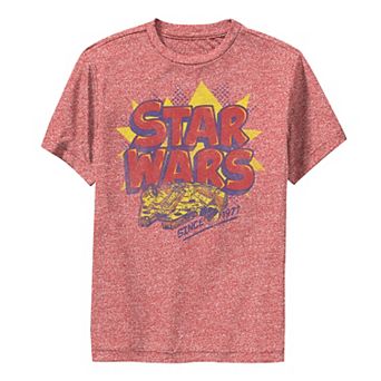 Boys 8-20 Star Wars Millennium Falcon Vintage Retro Logo Performance Graphic Tee