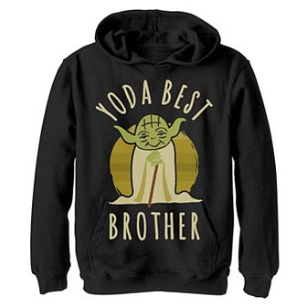 Boys 8-20 Star Wars Yoda Best Brother Cartoon Yoda Graphic Fleece Hoodie