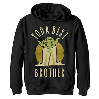 Boys 8-20 Star Wars Yoda Best Brother Cartoon Yoda Graphic Fleece Hoodie