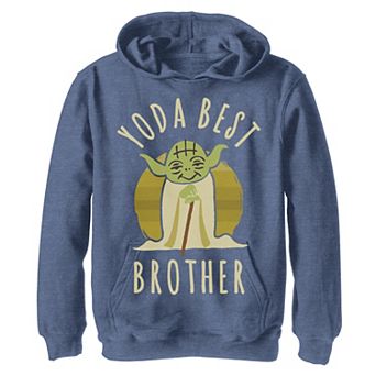 Boys 8-20 Star Wars Yoda Best Brother Cartoon Yoda Graphic Fleece Hoodie