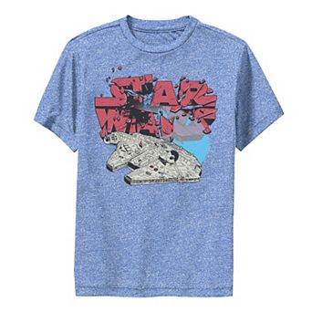 Boys 8-20 Star Wars Millennium Falcon Crash Logo B1P Performance Graphic Tee