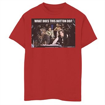Boys 8-20 Star Wars What Does This Button Do Graphic Tee
