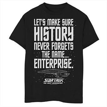 Boys 8-20 Star Trek Next Generation Enterprise History Graphic Tee
