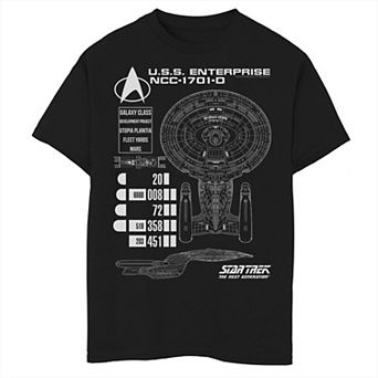 Boys 8-20 Star Trek Next Generation Enterprise Chart Graphic Tee