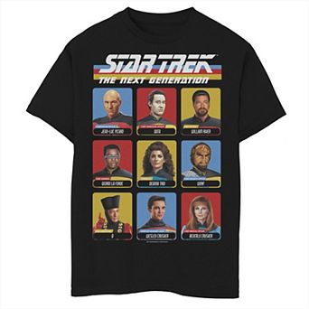 Boys 8-20 Star Trek Next Generation 9 Cast Members Graphic Tee