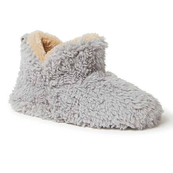 Women&#39;s Dearfoams Chelsea Shaggy Pile Bootie Slippers - Gray M