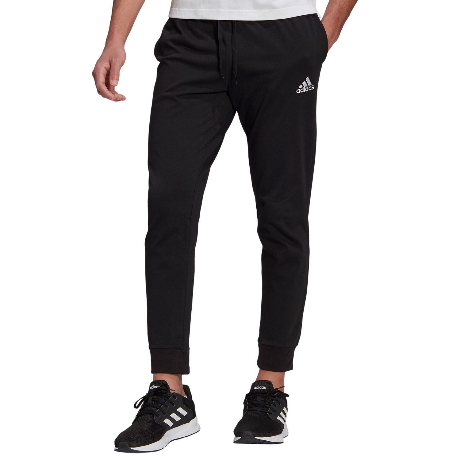 adidas mens joggers black