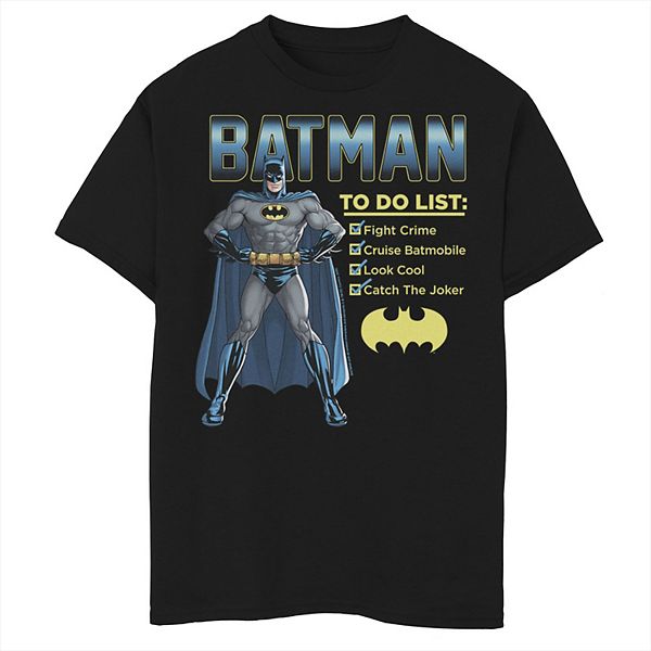 Boys 8-20 DC Comics Batman To Do Check List Tee