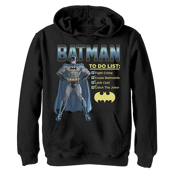 DC Comics Boys' Batman Hoodie Sublimated Poly Fleece XS S M L XL XXL 
