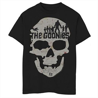 Boys 8-20 The Goonies Skeleton Map Poster Tee