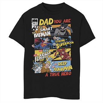 Boys 6-20 DC Comics Justice League True Hero Dad Tee