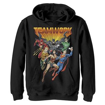 Boys 4-20 DC Comics Justice League Team Work Poster Hoodie